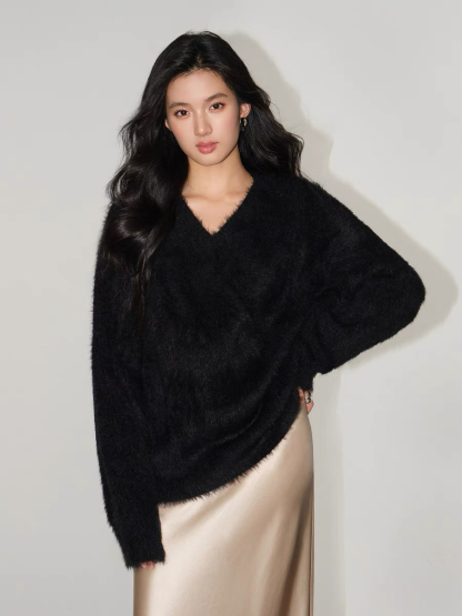 Blossom Furry Sweater-The Black Bow-