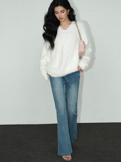 Blossom Furry Sweater-The Black Bow-