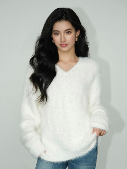 Blossom Furry Sweater-The Black Bow-
