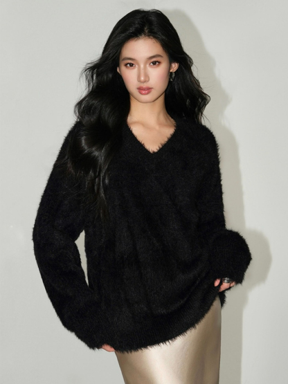 Blossom Furry Sweater-The Black Bow-