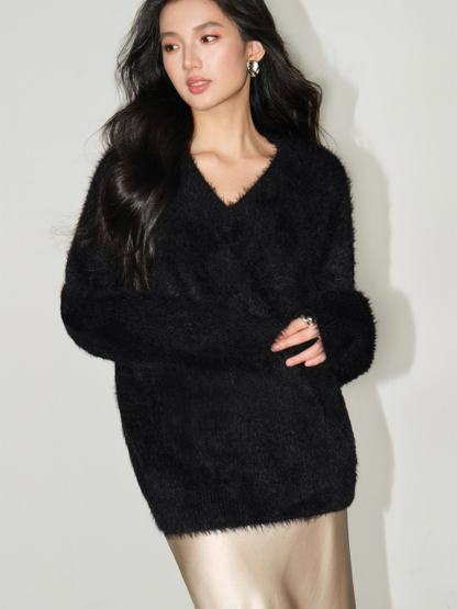 Blossom Furry Sweater-The Black Bow-