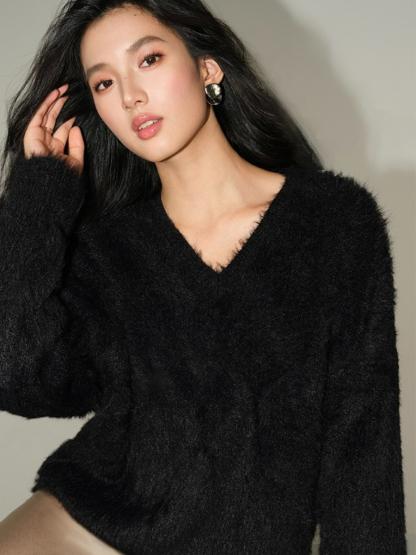 Blossom Furry Sweater-The Black Bow-
