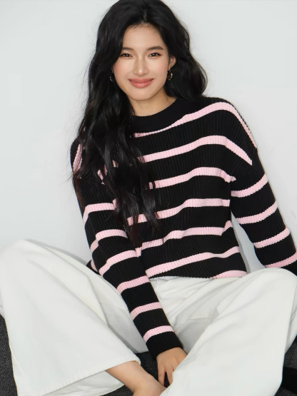 Brisa Oversized Stripe Sweater-The Black Bow-