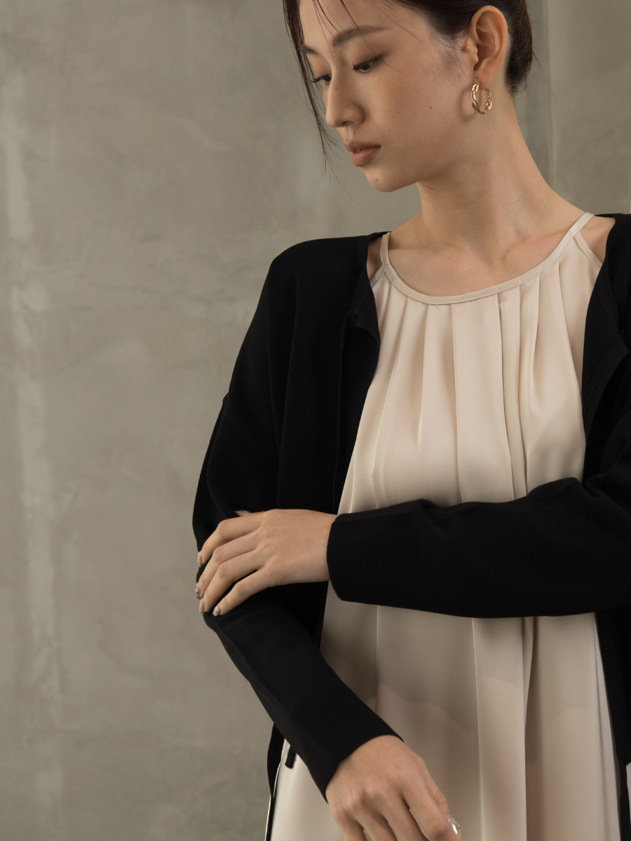 Gynna Double Tie Knit Cardigan (Discounted-Free size)-The Black Bow-
