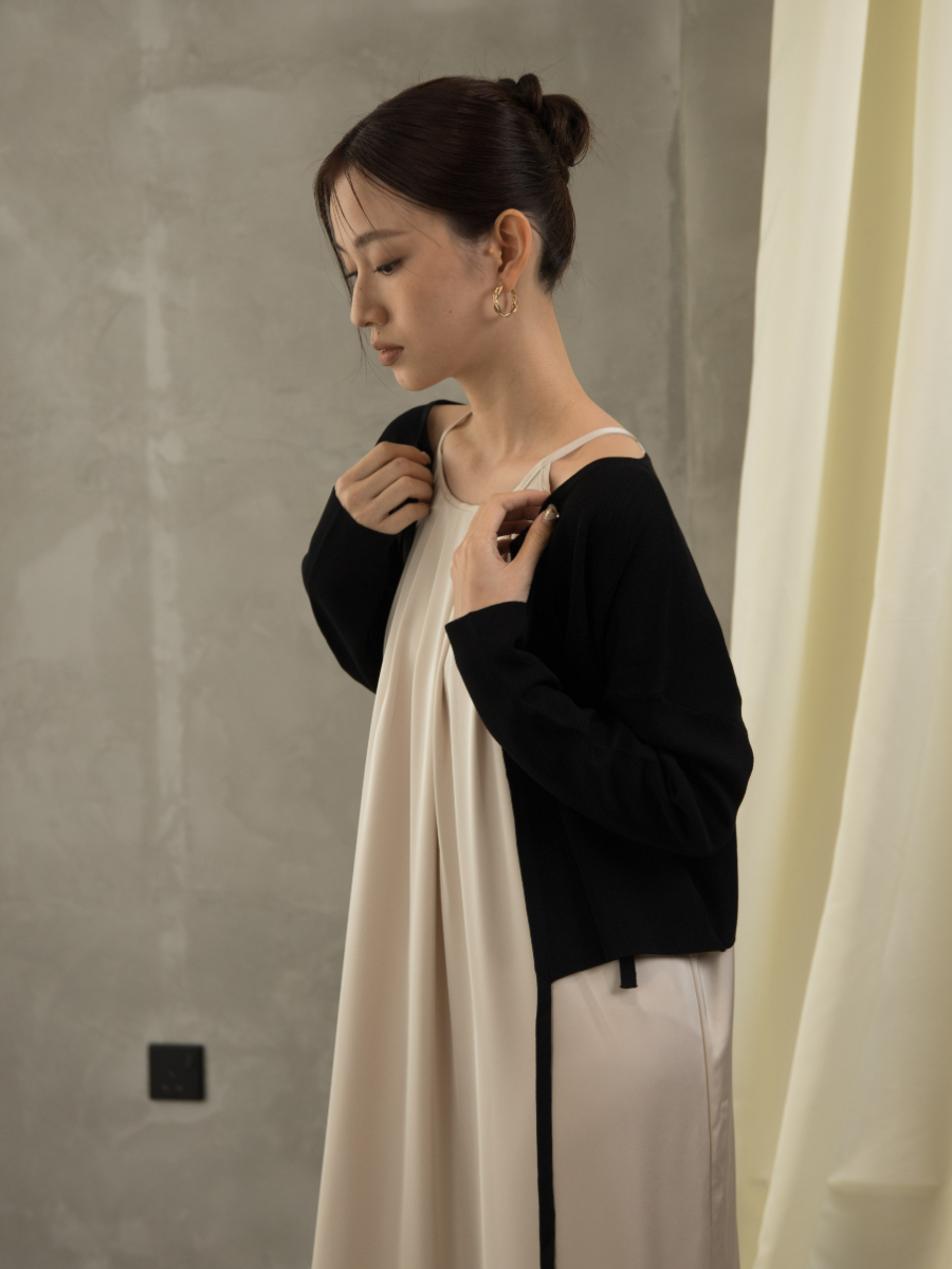 Gynna Double Tie Knit Cardigan (Discounted-Free size)-The Black Bow-