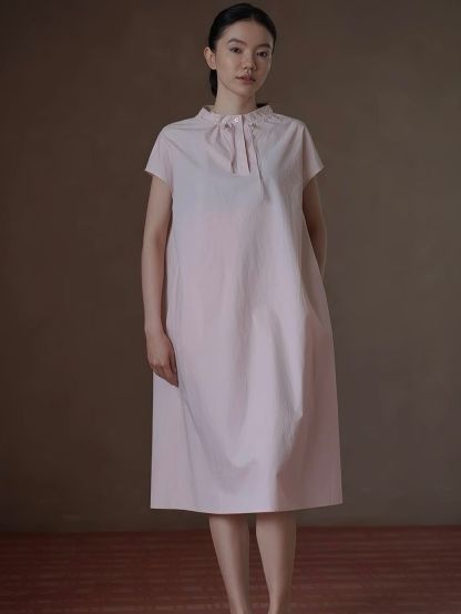 Renata Neck Detailed Cotton Dress