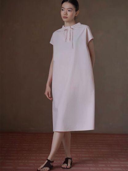 Renata Neck Detailed Cotton Dress