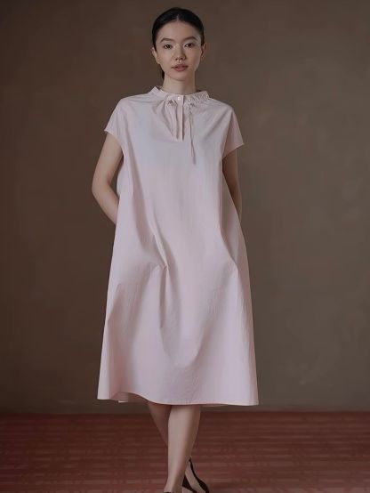 Renata Neck Detailed Cotton Dress