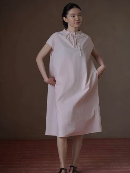 Renata Neck Detailed Cotton Dress