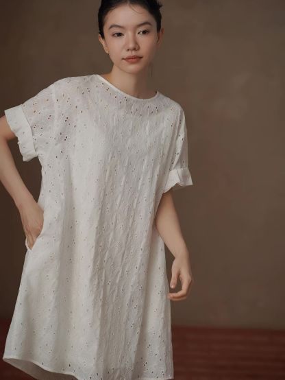 Rairy Two-Piece Crochet Cotton Dress