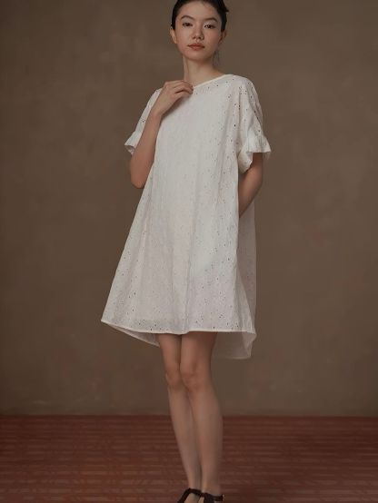 Rairy Two-Piece Crochet Cotton Dress