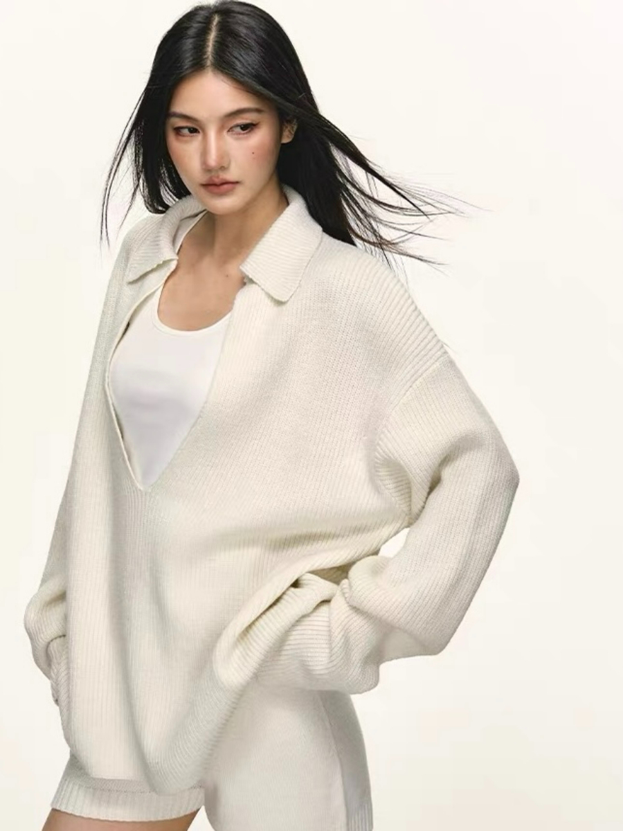 Devika Deep-V Sweater, Singlet & Shorts Set