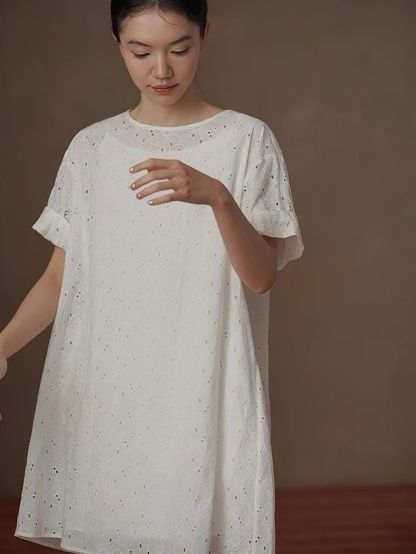 Rairy Two-Piece Crochet Cotton Dress