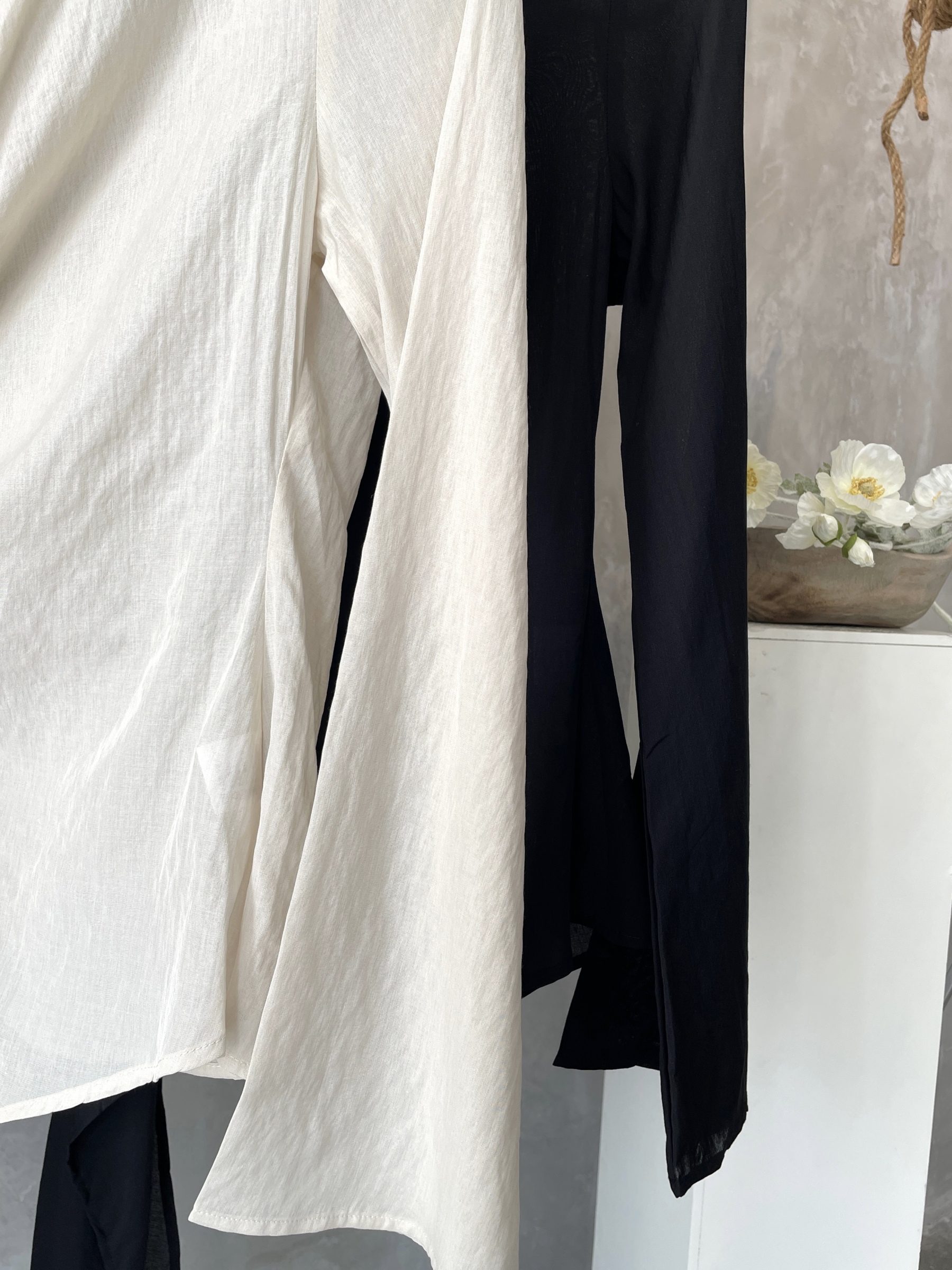 Koral Trumpet Sleeve Front Wrap Top-The Black Bow-