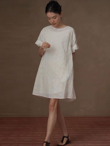 Rairy Two-Piece Crochet Cotton Dress
