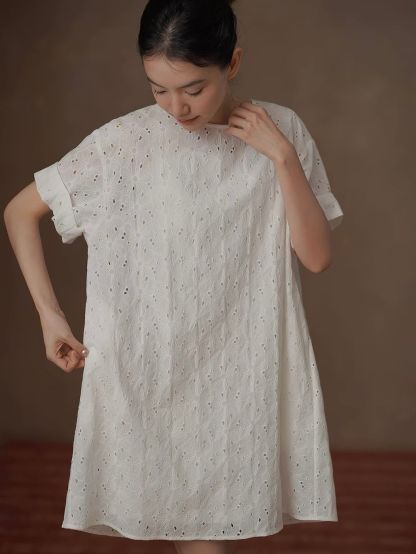 Rairy Two-Piece Crochet Cotton Dress