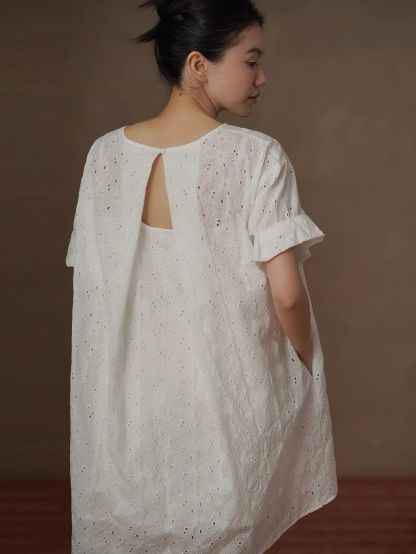 Rairy Two-Piece Crochet Cotton Dress