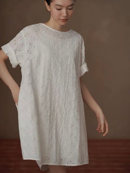 Rairy Two-Piece Crochet Cotton Dress