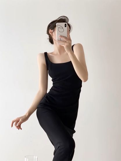 Grady Square Neck Pencil Dress-The Black Bow-