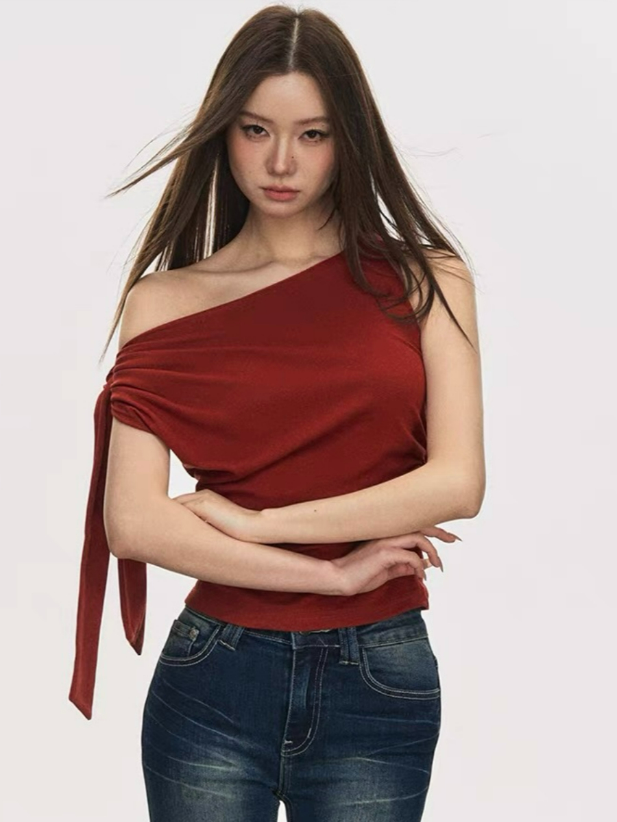 Delsa Ribbon Tie Sleeveless Top