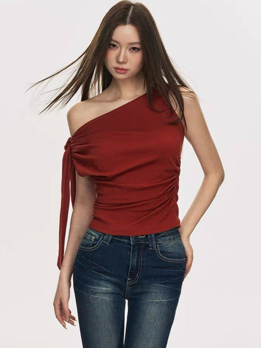 Delsa Ribbon Tie Sleeveless Top