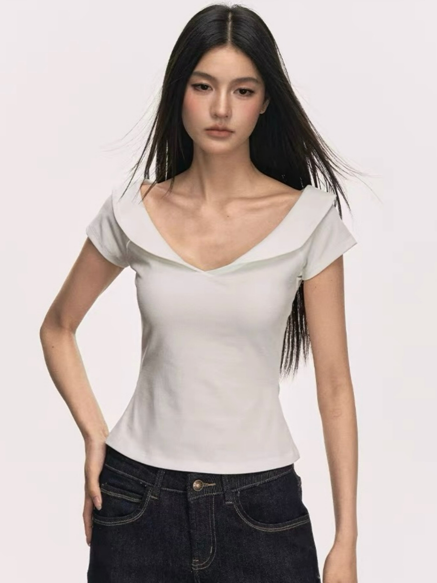 Darby Draped Collar Top