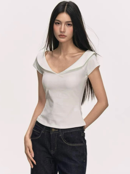 Darby Draped Colalr Top