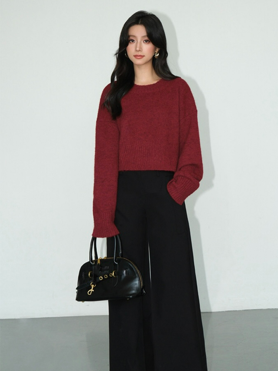 Bimba Cropped Sweater-The Black Bow-