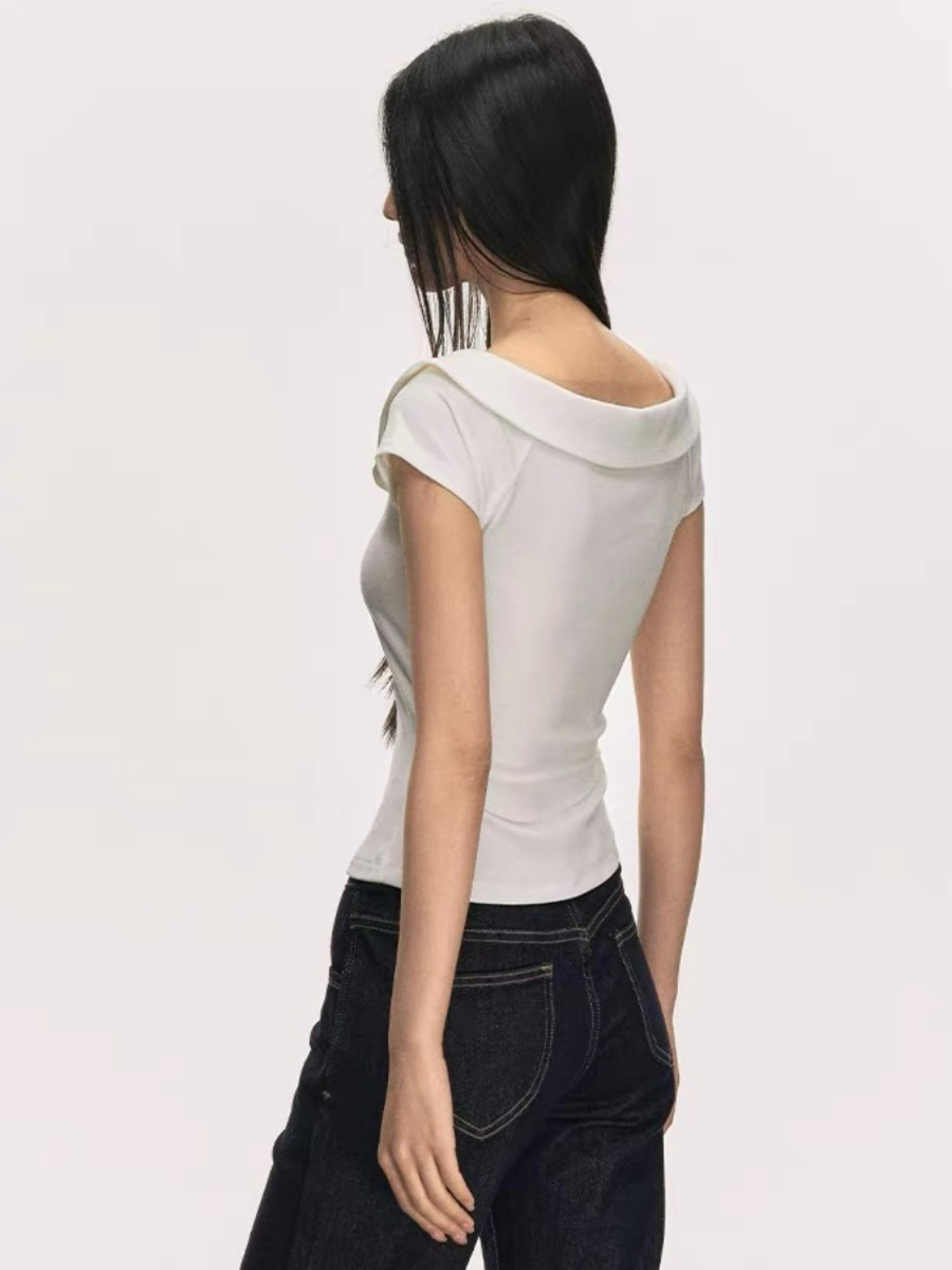 Darby Draped Colalr Top