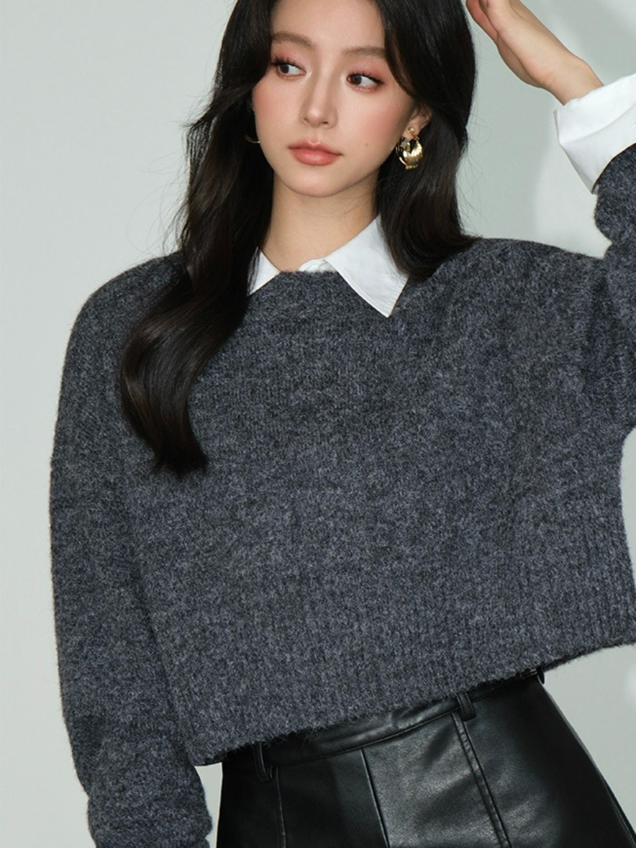 Bimba Cropped Sweater-The Black Bow-