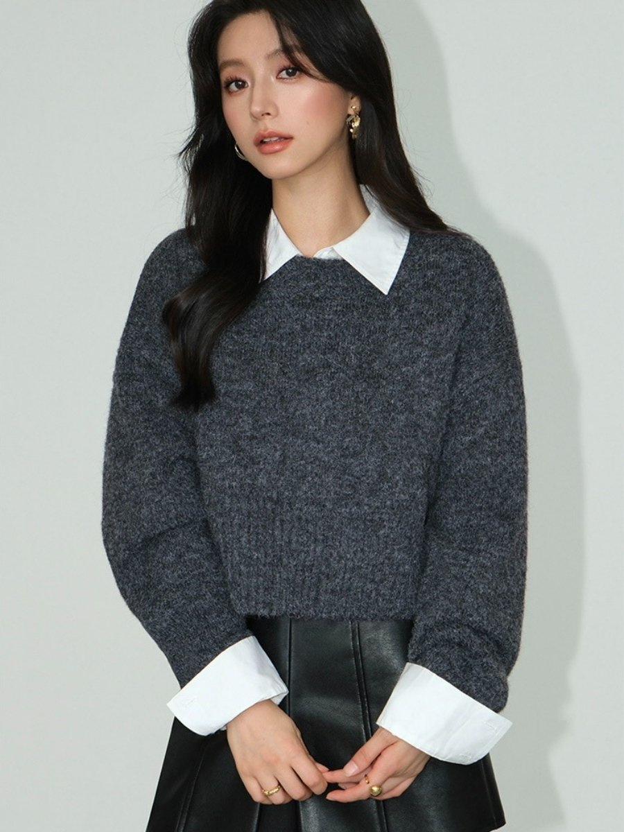Bimba Cropped Sweater-The Black Bow-