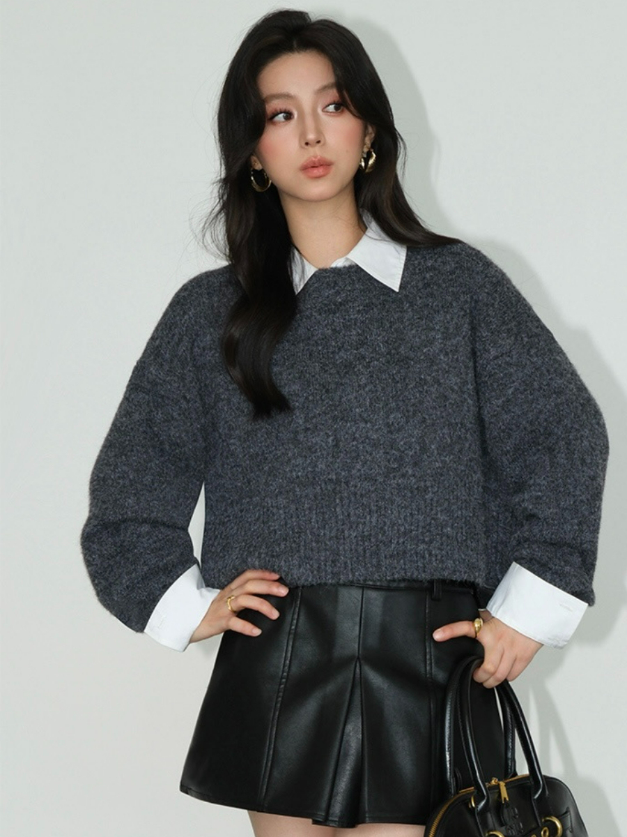 Bimba Cropped Sweater-The Black Bow-