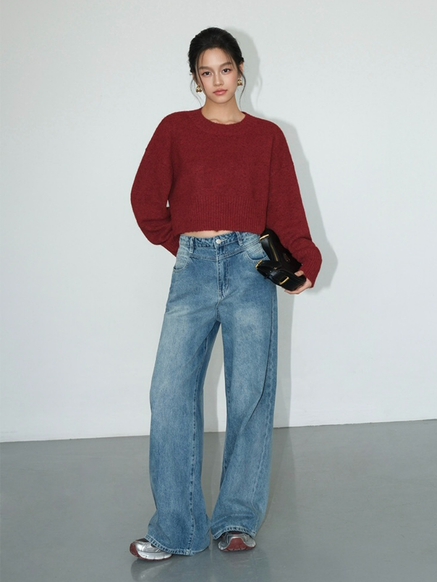 Bimba Cropped Sweater-The Black Bow-