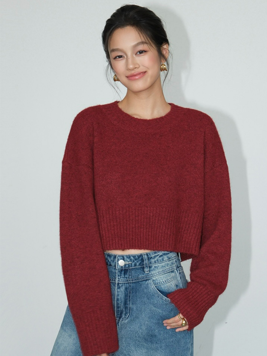 Bimba Cropped Sweater-The Black Bow-