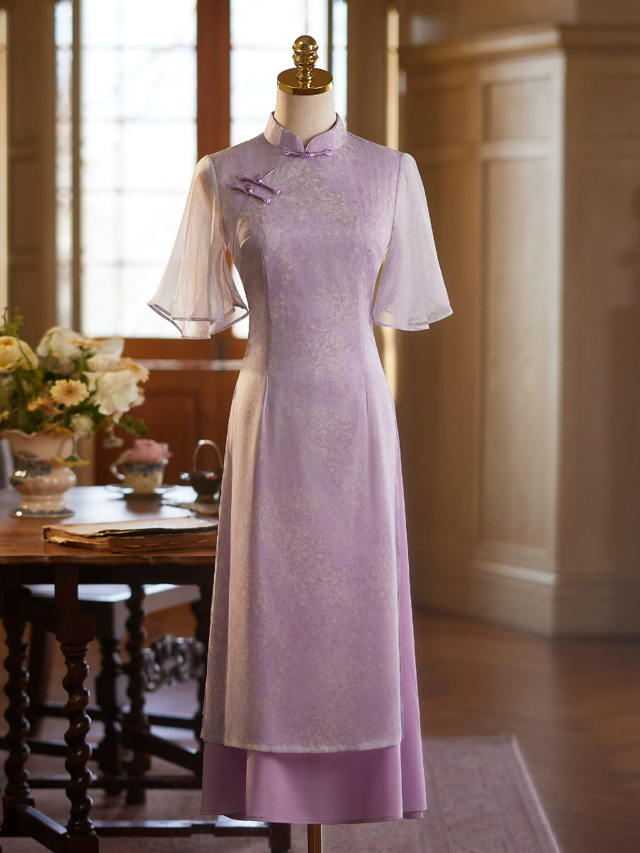 Shuang Qian Flounce Sleeves Oriental Dress