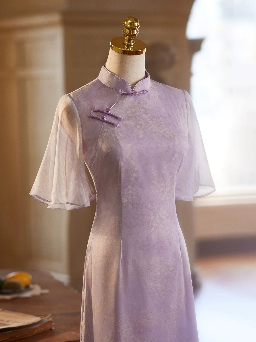 Shuang Qian Flounce Sleeves Oriental Dress