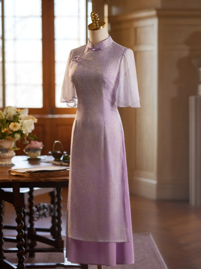 Shuang Qian Flounce Sleeves Oriental Dress