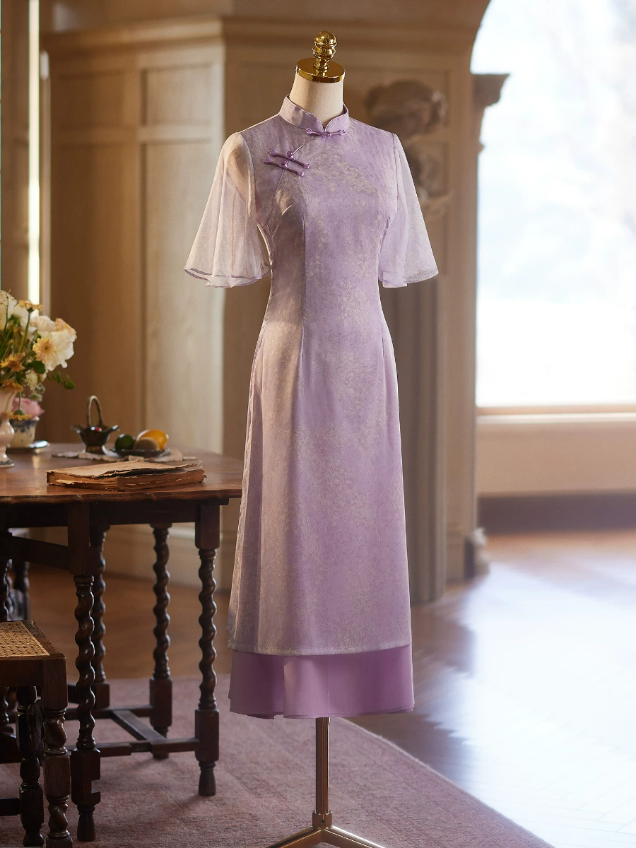 Shuang Qian Flounce Sleeves Oriental Dress