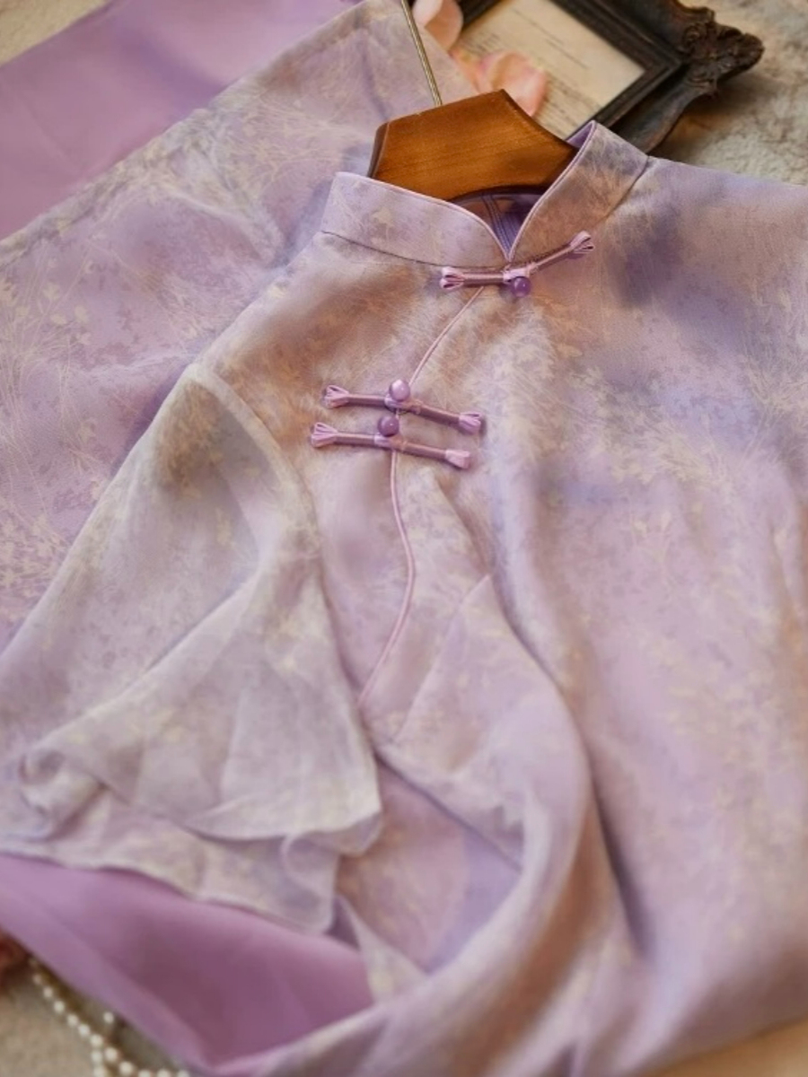 Shuang Qian Flounce Sleeves Oriental Dress