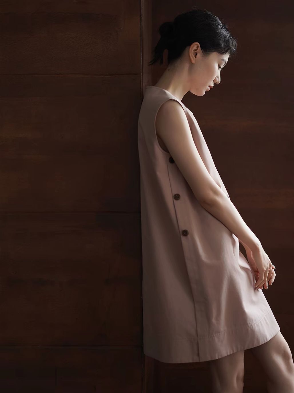 Rosana Side-Button Shift Dress