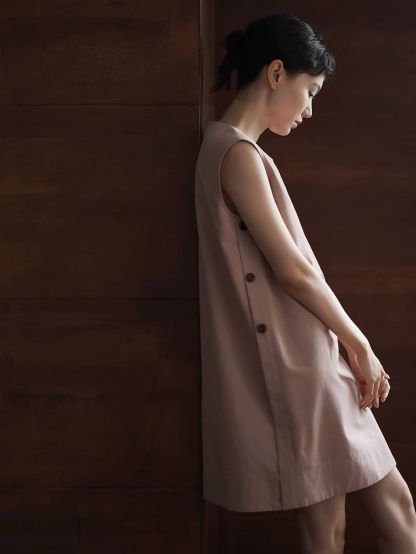 Rosana Side-Button Shift Dress