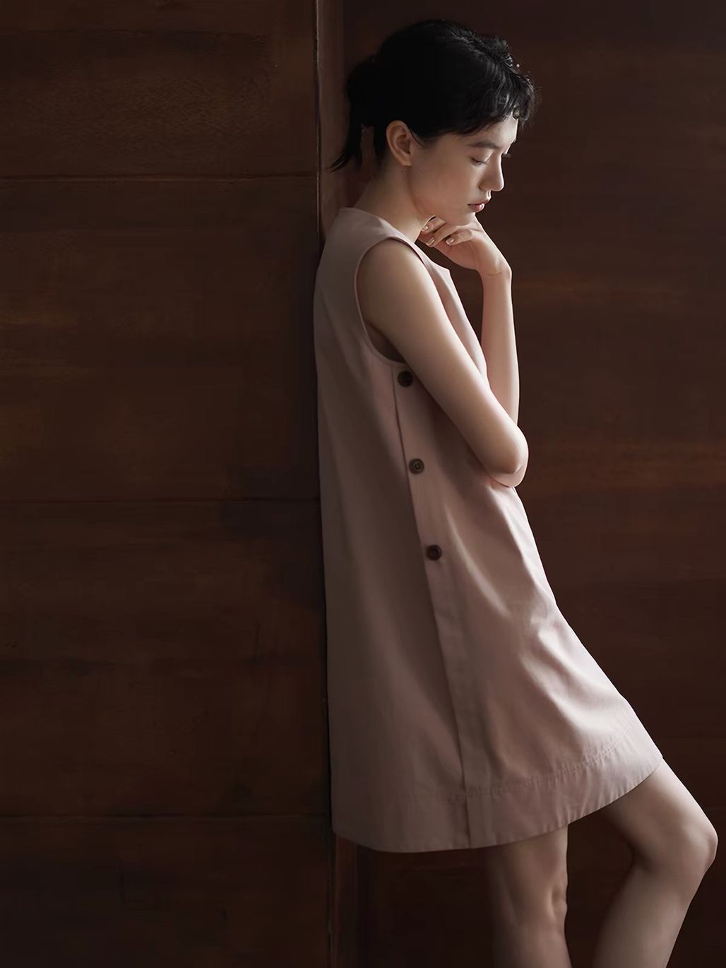 Rosana Side-Button Shift Dress