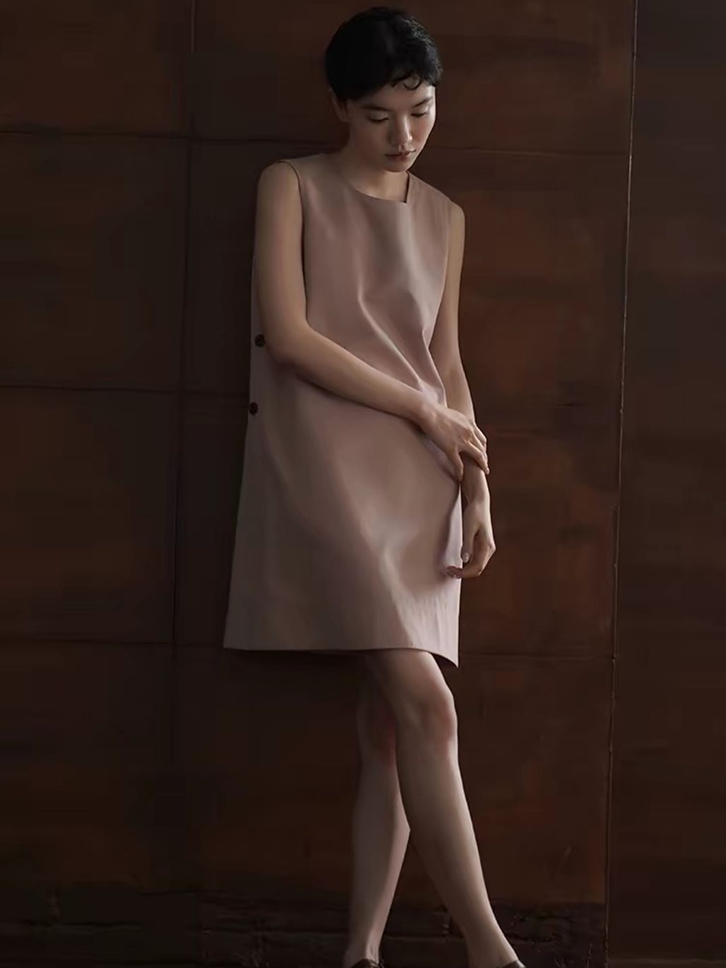 Rosana Side-Button Shift Dress