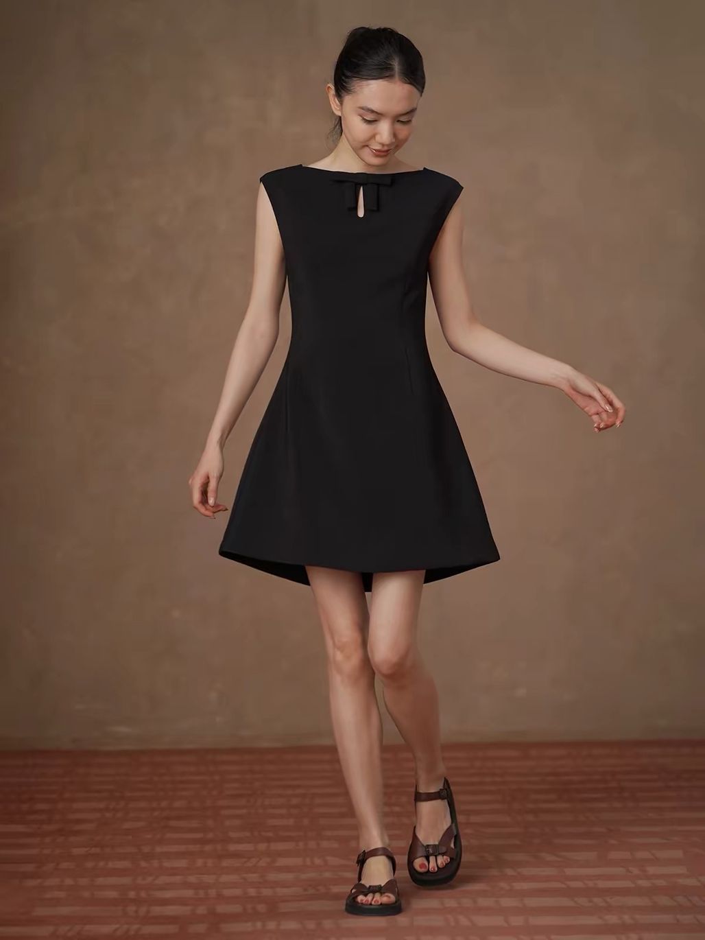 Ramola Bateau Neck A-Line Dress