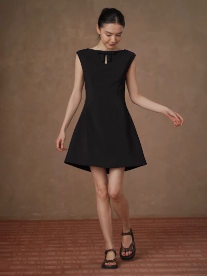 Ramola Bateau Neck A-Line Dress