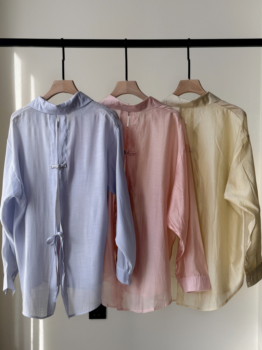 Ni Ni Back Pankou Sheer Chiffon Shirt & Benny Padded Top-The Black Bow-