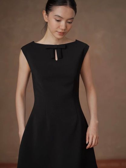 Ramola Bateau Neck A-Line Dress