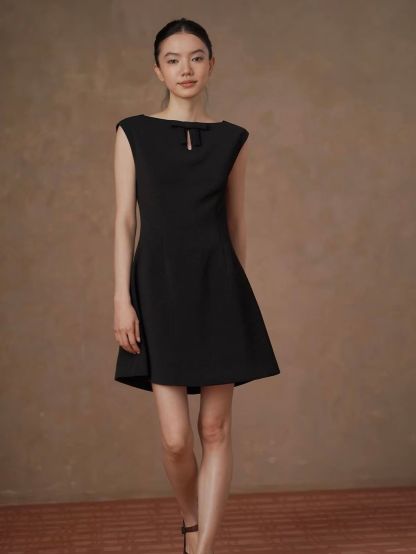 Ramola Bateau Neck A-Line Dress