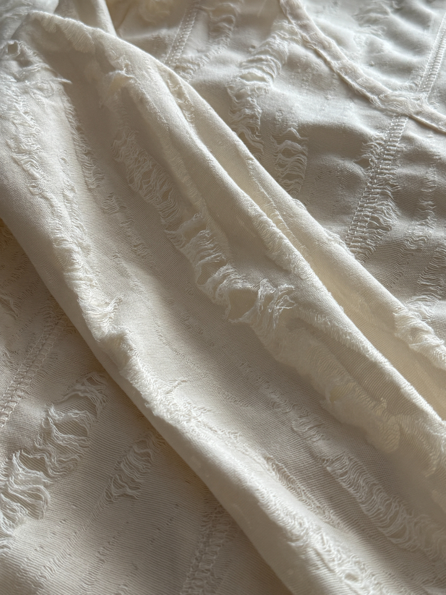 Arya Asymmetric Torn One Shoulder Maxi Dress