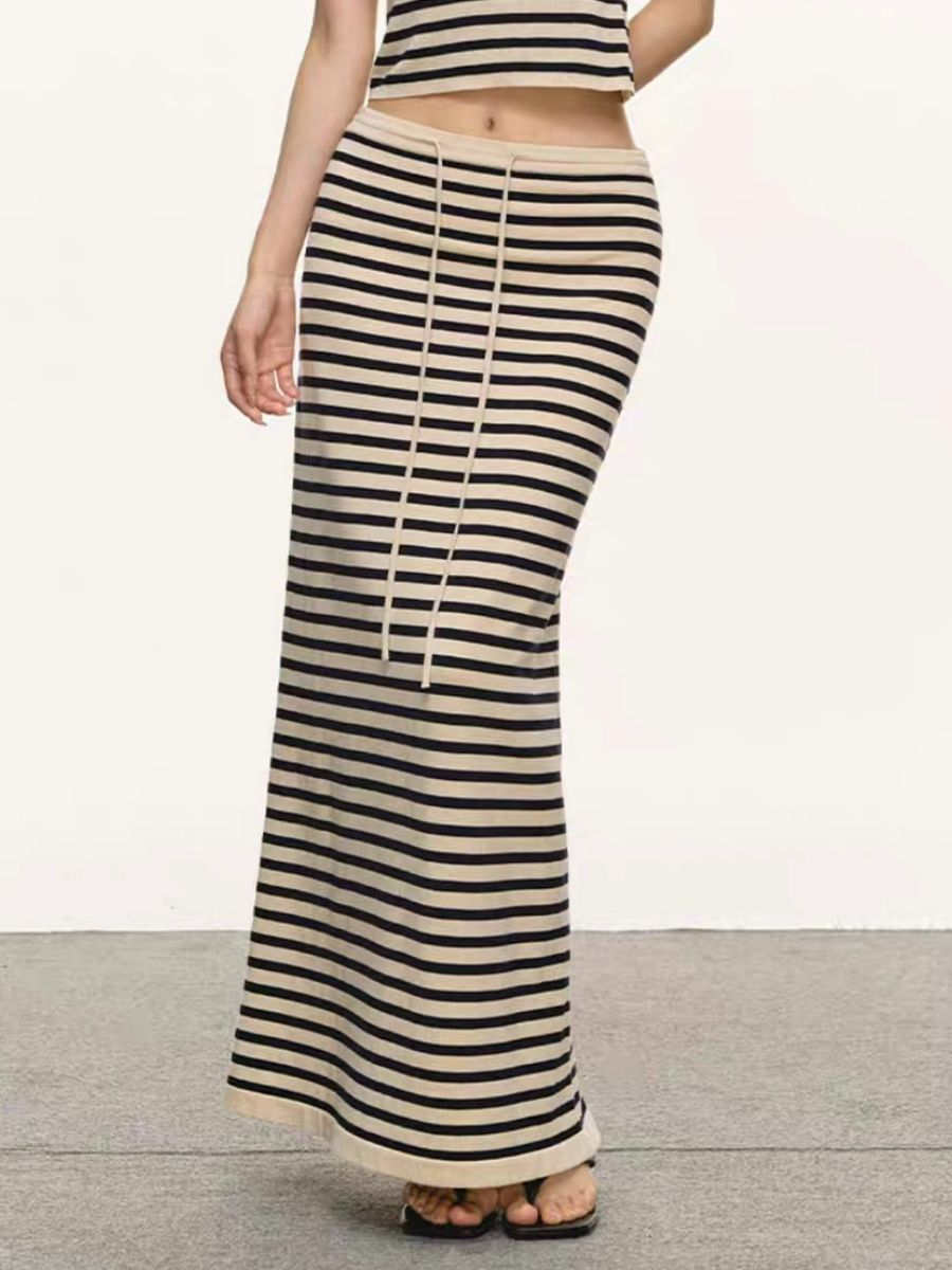 Dynna Stipe Top & Skirt Set
